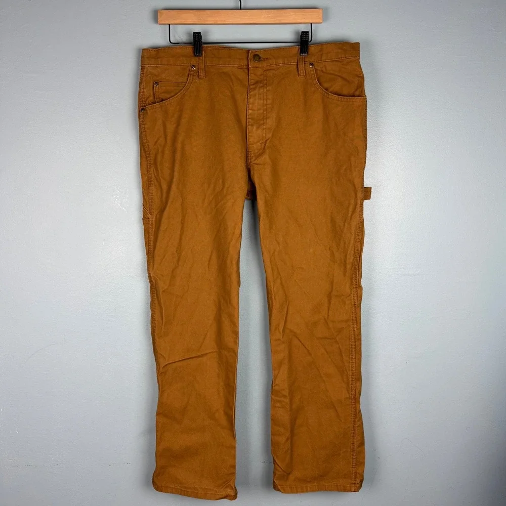 Dickies Carpenter Canvas Duck Relaxed Fit Pants Men's‎ 36x30 Tan Utility Grunge